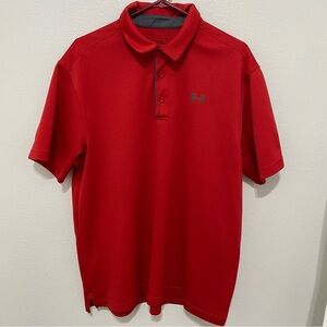 Under Armour Men's Red Polo Short Sleeve Shirt, Size XL